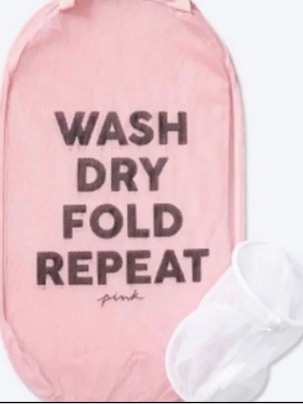 PINK Victoria's Secret Pink Laundry Hamper with Black Typography